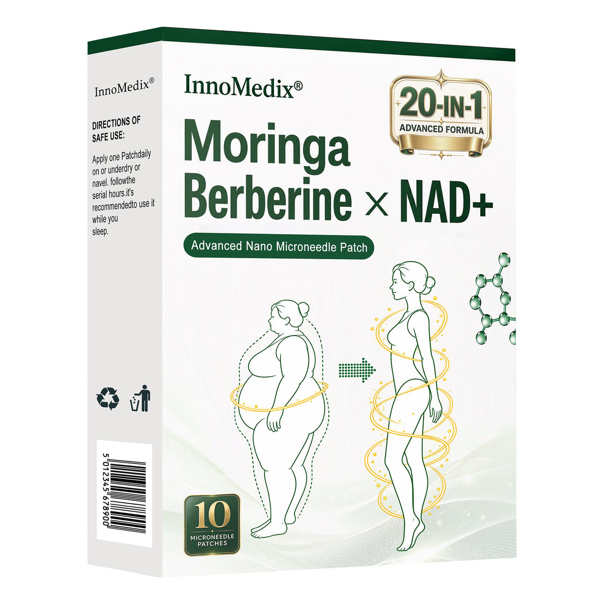 InnoMedix® Moringa Berberine x NAD+ 20-IN-1 Advanced Nano Microneedle Patch( 𝐉𝐮𝐬𝐭 𝐨𝐧𝐜𝐞 𝐚 𝐝𝐚𝐲, 𝐯𝐢𝐬𝐢𝐛𝐥𝐞 𝐜𝐡𝐚𝐧𝐠𝐞𝐬 𝐢𝐧 𝟕 𝐝𝐚𝐲𝐬)