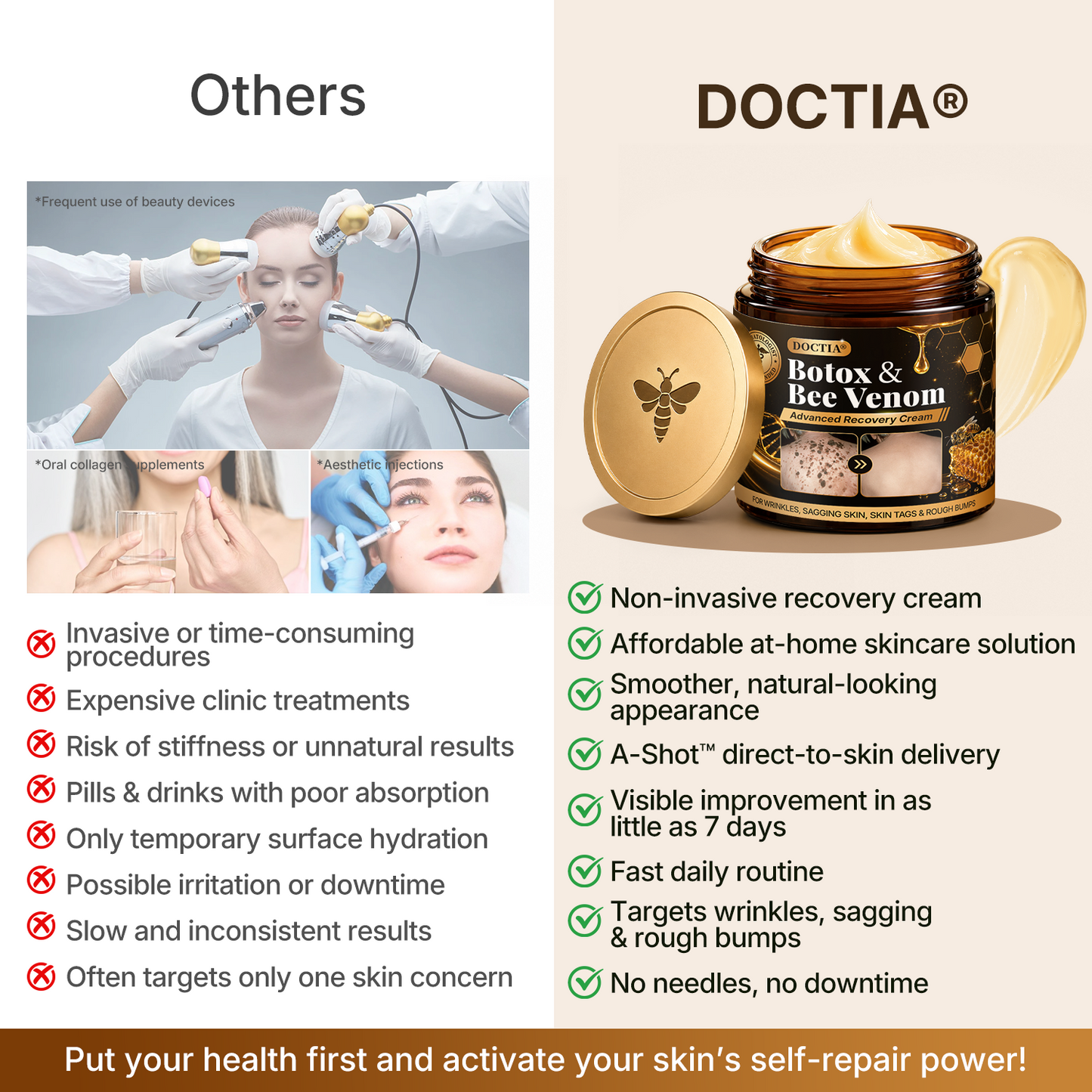 🛒 An additional 30% discount👑Made and Shipped from Canada ✨🔥 DOCTIA® Botox & Bee Venom Advanced Recovery Cream—For Wrinkles, Sagging Skin, Skin Tags & Rough Bumps