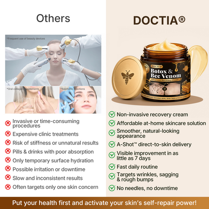 🛒 An additional 30% discount👑Made and Shipped from Canada ✨🔥 DOCTIA® Botox & Bee Venom Advanced Recovery Cream—For Wrinkles, Sagging Skin, Skin Tags & Rough Bumps