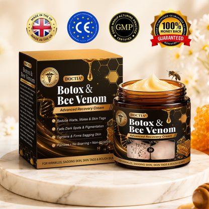 🛒 An additional 30% discount👑Made and Shipped from Canada ✨🔥 DOCTIA® Botox & Bee Venom Advanced Recovery Cream—For Wrinkles, Sagging Skin, Skin Tags & Rough Bumps