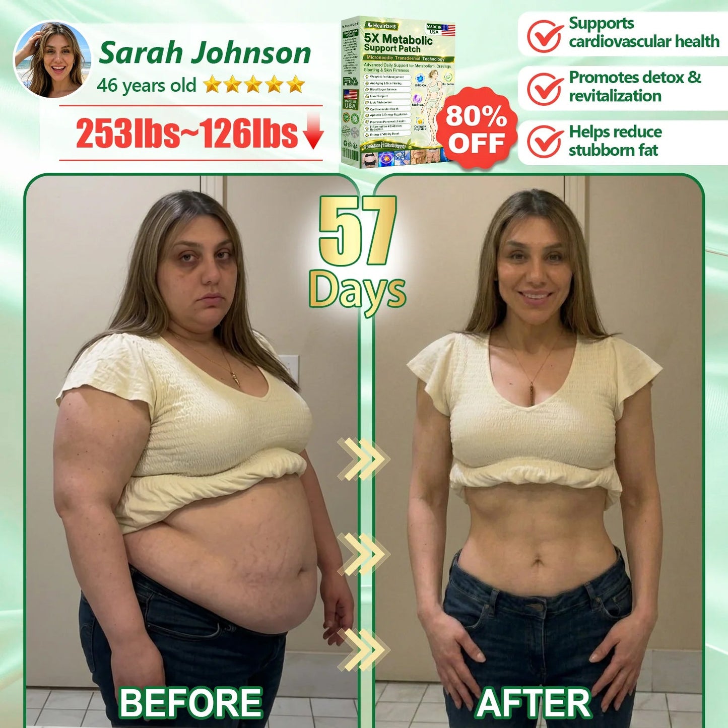 [2026 New & Upgraded: 80% OFF] ✅ Healrize® Lymphatic Drainage Slimming Nano-Microneedle Patch: Advanced transdermal patch designed to support fat metabolism, appetite control, lymphatic flow, and firmer-looking skin — without pills, injections（applovin版本）