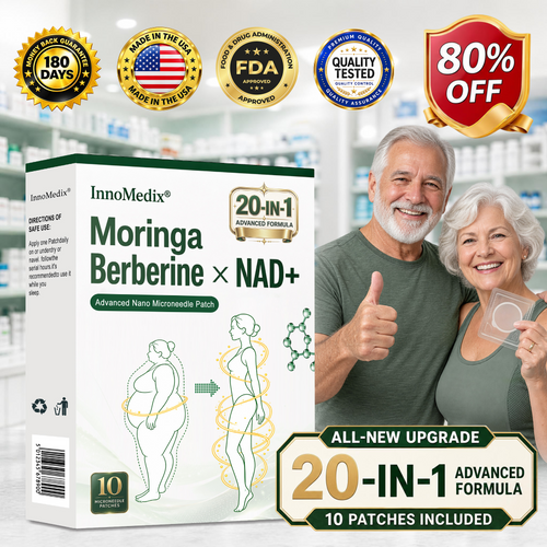 InnoMedix® Moringa Berberine x NAD+ 20-IN-1 Advanced Nano Microneedle Patch( 𝐉𝐮𝐬𝐭 𝐨𝐧𝐜𝐞 𝐚 𝐝𝐚𝐲, 𝐯𝐢𝐬𝐢𝐛𝐥𝐞 𝐜𝐡𝐚𝐧𝐠𝐞𝐬 𝐢𝐧 𝟕 𝐝𝐚𝐲𝐬)