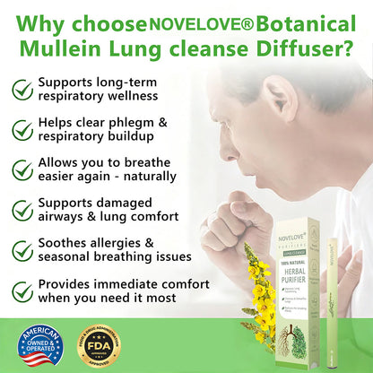 𝐔𝐒 𝐎𝐰𝐧𝐞𝐝 𝐚𝐧𝐝 𝐎𝐩𝐞𝐫𝐚𝐭𝐞𝐝✅ NOVELOVE® 𝐁𝐨𝐭𝐚𝐧𝐢𝐜𝐚𝐥 𝐌𝐮𝐥𝐥𝐞𝐢𝐧 𝐋𝐮𝐧𝐠 𝐂𝐥𝐞𝐚𝐧𝐬𝐞 𝐃𝐢𝐟𝐟𝐮𝐬𝐞𝐫(🫁Cough, Pharyngitis, shortness of breath, sputum, stuffy nose, bronchitis, bronchitis, allergy symptoms, lung discomfort)5🌈
