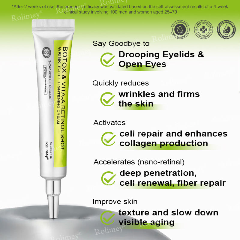 ✨👨‍⚕️Made and shipped from the USA 💫Rolimey® Botox & Vita-A Retinol Shot Wrinkle-Lift Tightening cream - Last Day Promotion 70% OFF