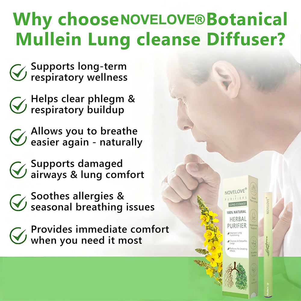 ✅ NOVELOVE® 𝐁𝐨𝐭𝐚𝐧𝐢𝐜𝐚𝐥 𝐌𝐮𝐥𝐥𝐞𝐢𝐧 𝐋𝐮𝐧𝐠 𝐂𝐥𝐞𝐚𝐧𝐬𝐞 𝐃𝐢𝐟𝐟𝐮𝐬𝐞𝐫(🫁Cough, Pharyngitis, shortness of breath, sputum, stuffy nose, bronchitis, bronchitis, allergy symptoms, lung discomfort)5🌈🍬
